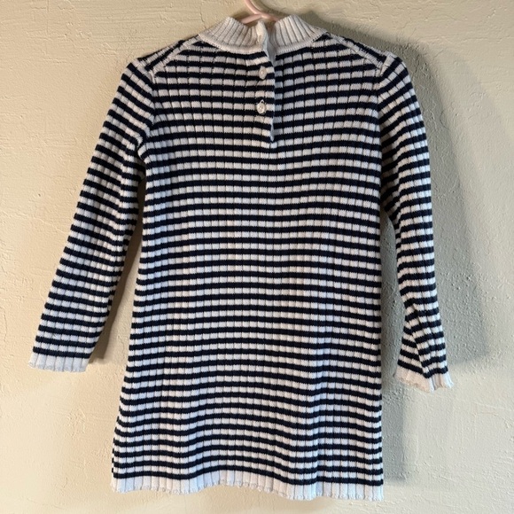 Janie and Jack Mockneck Striped Sweater Dress Navy and White Size 2T - Picture 7 of 10